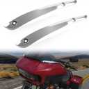 Side Road Glide Windshield Trim, Split Front Windscreen Side Molding Windshield Trim Kit for Harley Road Glide Ultra FLTRU FLTRX Special FLTRXS 2015-2023 Accessories (2PCS) (Silver)