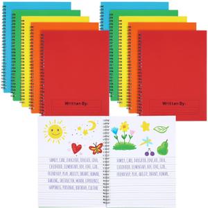 Henoyso 20 Pcs 100/50 Sheets Primary Composition Notebook K-2 Bulk Spiral Primary Journal Drawing Handwriting Practice for Kids Kindergarten 1st 2nd Back to School Supplies (Bright Color,50 Sheets) (White)