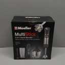 Mueller Multistick 5-in-1 Immersion Blender Handheld, 12 Speed Hand Mixer - Turbo Boost, Heaviest Duty Copper Motor, Titanium Blades Hand Blender, Milk Frother Wand, Whisk, Beaker, Chopper, Grey