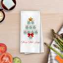 Christmas Mahjong Kitchen Towels - Mahjong Gifts Waffle Decorative Dish Towels, Coquette Mah Jong Hand Tea Towel, 16x24 Inches