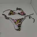 COZYEASE Women's 2 Piece Leopard Bikini Sets String Tie Side Bathing Suit Triangle Halter Sexy Swimsuits M