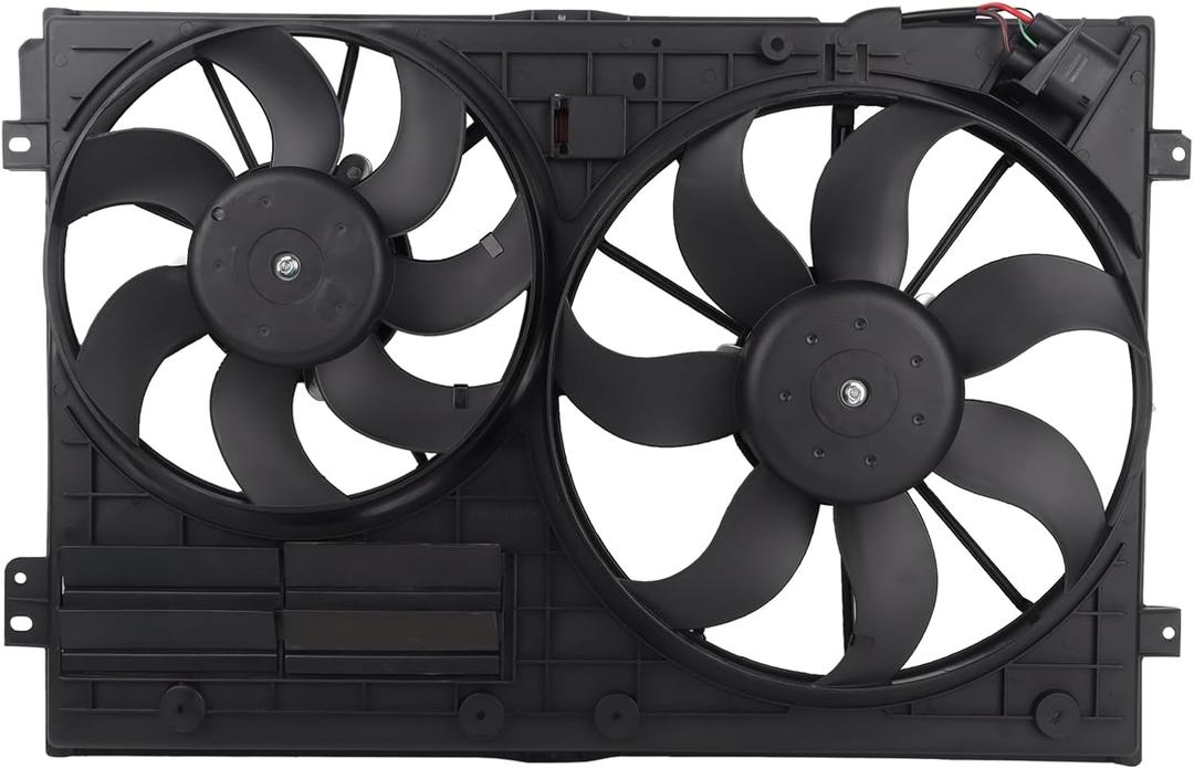Engine Radiator Cooling Fan Fit for VW Jetta City, Passat, Golf, Golf R, Tiguan, Beetle, CC, Eos, GTI, R32, Audi A3, A3 Quattro, TT, TT Quattro, Replace 1K0959455DT 620805