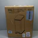 Home Zone Living 8 Gallon Slim Kitchen Trash Can, Stainless Steel, Step Pedal, 30 Liter (Single, Silver)
