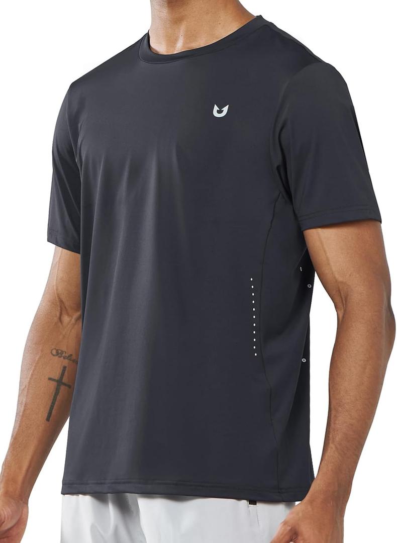 NORTHYARD Men's Short Sleeve Athletic Workout T-Shirt Black Small