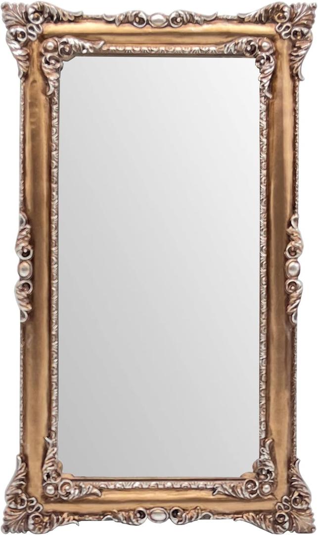 JANDERART Vintage Mirror 8x14 Inch, Antique Ornate Decorative Mirror for Desk & Wall, Small Vanity Mirror for Makeup Wall Decor, Bronze