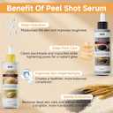 Peel Shot Glow Rice Ampoule Duo, Black and White Rice Exfoliant for Face and Body, Rice Exfoliator for Faces Dead Skin Cells Remover, Face Peel Shot Serum for Softens Cuticle (White+Black, 160ml)