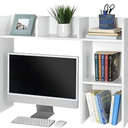 GlossyEnd Sturdy and Elegant Wood Dorm Desk Bookshelf Organizer, Office Desk Bookshelf Holder, Desktop Bookshelf Storage, Desk Book Organizer, Collage Dorm Desk Bookshelf, White