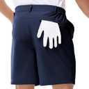 LUSHENUNI Mens Golf Shorts Stretch Quick Dry 7 Lightweight Hiking Casual Dress Athletic Shorts with Zipper Pockets (White)