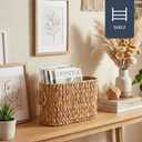 Coeusy Toilet Paper Storage Basket, Water Hyacinth Toilet Paper Holder for Up to 6 Mega Rolls, Wicker Basket for Bathroom Accessories Organizer, Boho Hand Woven Rattan Decorative Decor, Natural