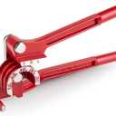 3 In 1 Tubing Bender, 0-180 Degrees Tube Bender Manual Pipe Bender Tool for 1/4 5/16 3/8 Inch Copper Aluminum Brass and Thin Steel Pipes(Red)