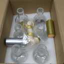 Clear Glass Bottles 6 oz - 200ml [Pack of 6] for Wine Beverages Drinks Oil Vinegar Kombucha Beer Water Soda with Cork Stopper Airtight Lid