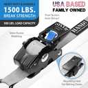 HandT USA Based Retractable Ratchet Straps (2PK) 1in x 6ft - 1,500lb Break Strength, Heavy Duty Automatic Ratchet Straps Self Retractable Tie Down, Push Button Retracting Truck Trailer Cargo | Gray