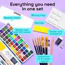 ARTISTRO 50 Color Watercolor Paint Set - Portable Paint Art Kit with Palette and Brush Pens - Travel Water Color Set for Adults, Professionals, Kids - Art and Painting Supplies - Gift Idea