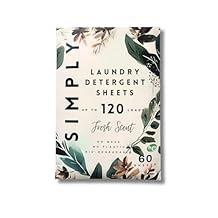 SIMPLY Laundry Detergent Sheets - UP TO 120+ Loads - Fresh Scent - 60 Detergent Sheets - Concentrated Liquidless Laundry Soap - No Plastic Jug
