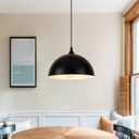 Black Pendant Lights Kitchen Island 2 Pack, 11.8 inches Dome Pendant Light Fixtures, Farmhouse Pendant Light, Modern Pendant Lights for Kitchen Island Dining Room Bedroom