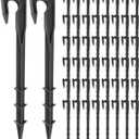 50Pcs Drip Irrigation Stakes, Hold-Down Anchor Drip Line Stakes, Plastic Ground Garden Hose Support Inserts for Garden Lawns BackyardStakes