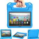 Fire HD 8 & Fire HD 8 Plus Tablet Case for Kids(12th/10th Gen, 2024/2022/2020) - DJ&RPPQ Lightweight Shockproof Cover with Handle Stand for Fire HD 8/Plus/Kids/Pro Tablet Also for Sony Nokia - Blue (bule)