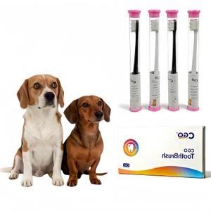 CGO Small Dog Toothbrush - 4Pcs Pet Toothbrush Set with Soft Bristles for Gentle Teeth Cleaning, Dental Care Kit for Small Pets