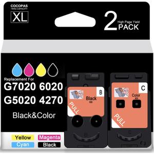 BH-20 CH-20 Print Head Remanufactured use for G7020 G6020 G5020 G3260 G3270 G3262 G2260 G1230 G1220 Replacement Ink cartridges MegaTank Printer Head Set Combo Pack