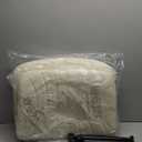 Karl home Criss Cross Chair Armless Desk Chair with Wheels Cross Legged Office Swivel Chair Wide Adjustable Comfy Padded Vanity Chair with Dual Purpose Base, PU Beige