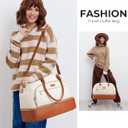 Weekender Bags for Women, Large Travel Duffel Bag Carry on Overnight Bag with Shoe Compartment and Toiletry Bag for Travel Business Gym Hospital, Beige Brown