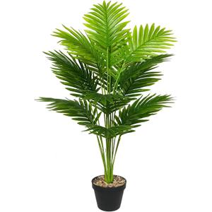 Artificial Plant in Pot Fake Tree Trunks Leaves Faux Potted for Indoor Outdoor Modern Decoration Home Office Living Room Bedroom Balcony Housewarming Gift (80cm Tall Palm)