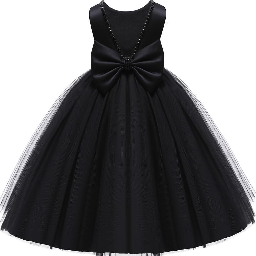 Jup'Elle Baby Girl Dresses Pageant Party Wedding Flower Girl Dress (Black, M)