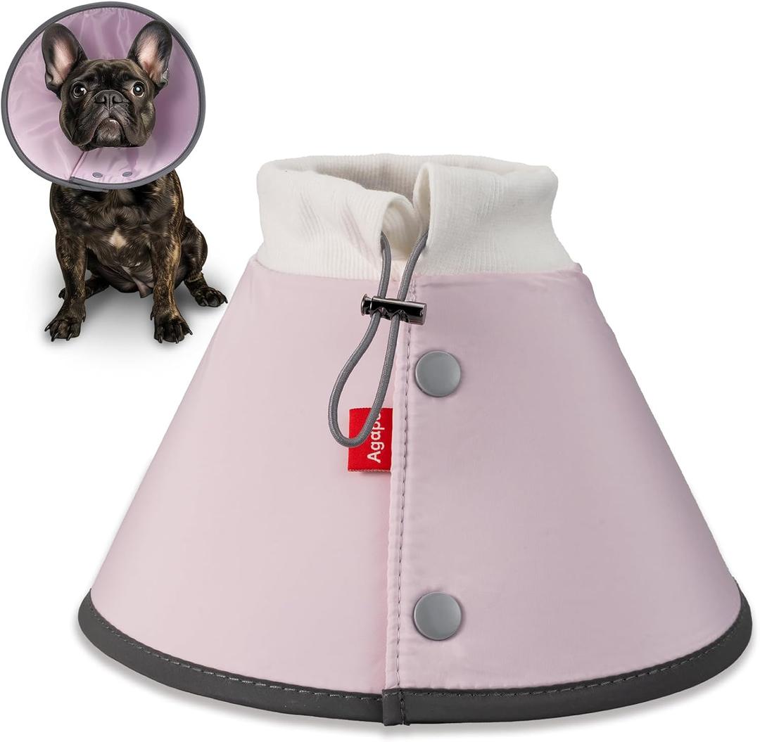 Agape Soft Dog Cone for Small Dogs & Cats, Comfy Dogs Recovery Collar After Surgery, Adjustable E Collar Alternative to Stop Licking, Protective Elizabethan Collars for Pup, Comfortable Dog Cones (5 (Neck:10"-13"))