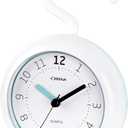 OSTAR Waterproof Bathroom Shower Clock, Analog Quartz Clock Hanging Stand Dual Purpose, One AA Battery Operated 4.72 inch Round Size