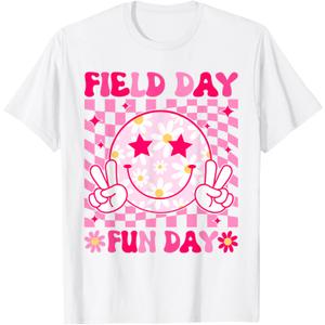 Groovy Field Day Fun Day Teacher Boys Girls Kids T-Shirt L