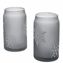 Tabletops Gallery Snowflake Soda Can Glass Set - Grey, 2 Pcs