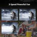 MORECORE Portable Camping Fan with LED Lantern, 24HRS Running 8inch Rechargeable Tent Fan, Powerful 3-Speed 180 Rotate with Hook, Quiet for Outdoor RV Travel Fishing Hurricane Emergency Power Outage