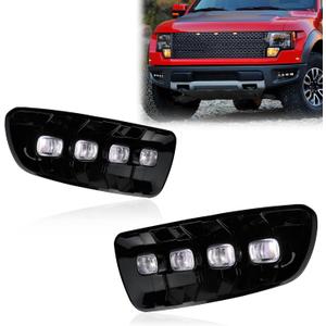 Switchback White Amber LED Front Fog Daytime Sequential Running Lamp Bumper Light LED Turn Signal Feature Compatible with Ford F150 2010-2014 SVT Raptor