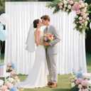 White Sequin Backdrop Curtain 2 Pieces 2FTx8FT Glitter Photography Backdrop for Party Wedding Birthday Christmas Decorations