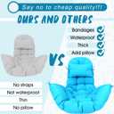 Tudomro Egg Chair Cushion Filling 2.58 kg 51 x 37 Inch Replacement Rocking Wicker Chair Cushions High Back Swing Hammock Hanging Cushion for Indoor Outdoor Patio(Azure,2 Pcs)