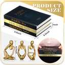 Feifeiya 6 Pcs Gold and Black Color Decorative Book & Thinker Statue Set - 3 Books Accents 3 Thinker Abstract Art Sculpture Home Decoration for Living Room Bookshelf Table Decor