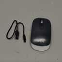 Wireless LED Mouse Rechargeable 2.4GHz/Bluetooth Multi Connect Method Silent Slim with Big Exchangeable Battery 1600DPi USB compatible with Mac Windows for PC laptop office with C-adapter cord manual (white-grey)