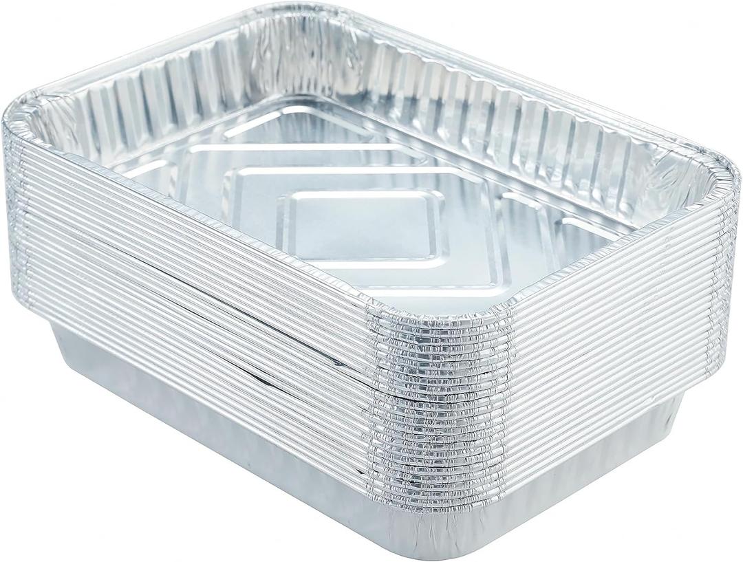 Waytiffer 20Pack Drip Pans Compatible with Weber Grills Spirit Gas Grills, Q Grills, Genesis and Genesis II LX 200 300 Series,Disposable Aluminum Foil BBQ Grease Trays, 8.5 x 6 Inch