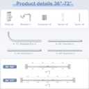 Hei!Dear Blackout Curtain Rod for Windows 36 to 72 inch (3-6Ft), Wrap Around Room Darkening Curtain Rods, 5/8" Samll Adjustable Modern Decorative Window rod,Silver