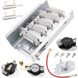Dryer Heating Element Kit Fit for Whirlpool LER7646JQ0 LER7646EQ2 LER6620PQ0 LEQ9508PW1 LEQ9030PQ0 LEQ9508PW0 LER8620PW0 LER8648LW0 LER7646EQ1 LEQ8858JQ1 LEQ9858PW0 LER8620PW1 etc