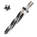 1 Bridge Construction Reamer Drill Bit, M2 HSS Taper Chucking Reamer for Steel Alloy Metal Wood Plastic, 1/2" Non-Slip Shank, 5-Spiral Flutes Car Reamer, to Align or Enlarge Holes, 25mm