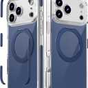 COOLQO 360Spin Magnetic Stand for iPhone 17 Pro Max Case, Fit for MagSafe, Military-Grade Protection,Full Camera Protection, Non-Yellowing Clear Scratch-Resistant Back Cover for 17 Pro Max, Blue