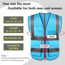 Safety Vests 20 Pack,Hi Vis Construction Vest with 5 Pockets and Zipper,Reflective Vest for Men Women Work One Size (Blue)