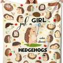 Hedgehog Blanket Soft Comfy Flannel Hedgehogs Throw Blankets Bedding Decor Hedgehog Lovers Gifts for Women Girls Kids Adults 50"X40"