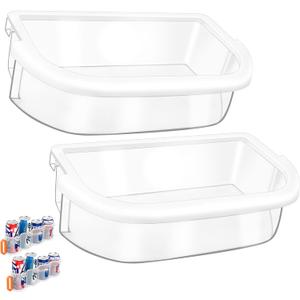 [2 PACK] UPGRADED WPW10289497 Refrigerator Door Bin Compatible with Whirlpool Refrigerator Door Shelf Bin W10289497, KitchenAid Kenmore Door Shelf WRF535SWHZ WRF535SMBM WRF535SWHV KRFC300ESS Shelves