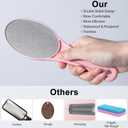 3 Pack Nano Glass Foot File Callus Remover for Feet, Beomeen Double Sided Foot Scrubber, Dead Skin Remover, Hygienic Pedicure Tool, Hair Eraser for Softer and Smoother Feet and Hands (Pink Pink Pink)
