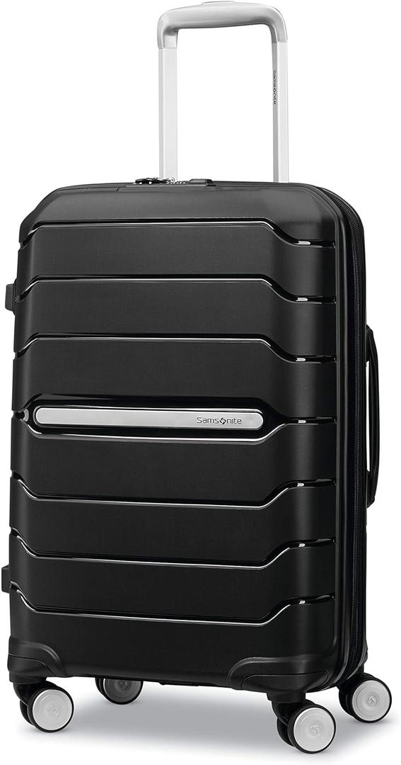Samsonite Freeform Hardside Carry-On Luggage with Spinner Wheels - Hardshell Suitcase - TSA, Airline-Approved - Expandable Hard Shell, Smooth Rolling Wheels for Lightweight Travel  Black