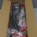 Christmas Cemetery Flowers for Grave: 2 Pcs Artificial 24 Heads Large Red Velvet Poinsettia Bouquets with Vases for Outdoor Grave Decorations