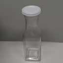 Set of 4 Square Glass Carafe with Lid, 1 Liter Clear Glass Pitcher, Beverage Serveware Carafe for Mimosa Bar, Brunch, Cold Water, Juice, Milk, Iced Tea, Lemonade