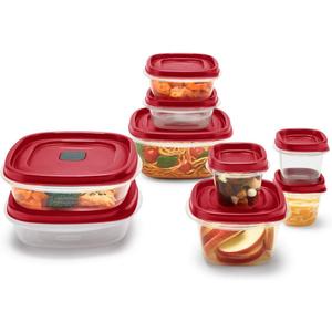 Rubbermaid Easy Find Lids Set of 9 Storage Containers BPA Free 2066483 Red